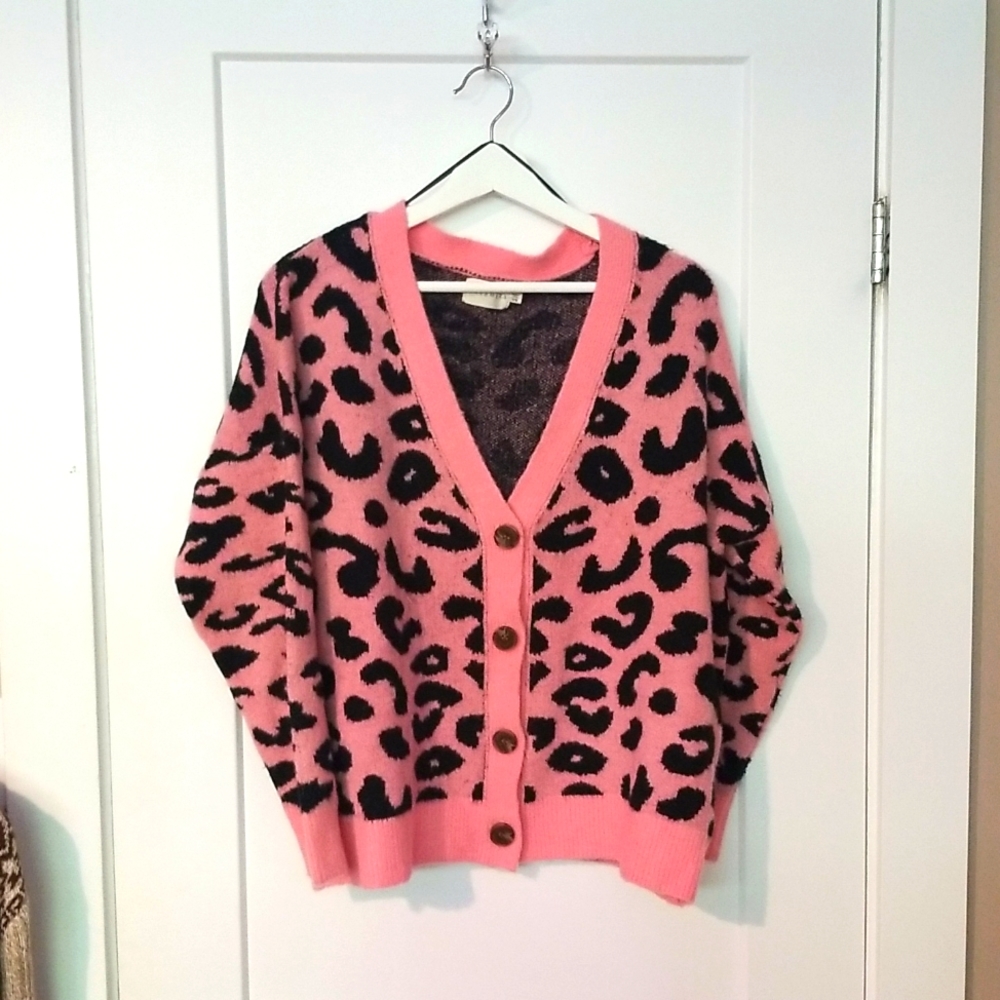 Lepard pink cardigan